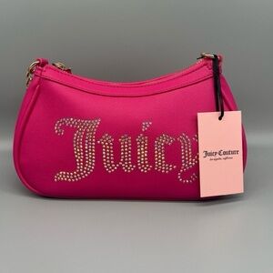 Juicy Couture Obsession Shoulder Bag pink flash rhinestone gold hardware purse